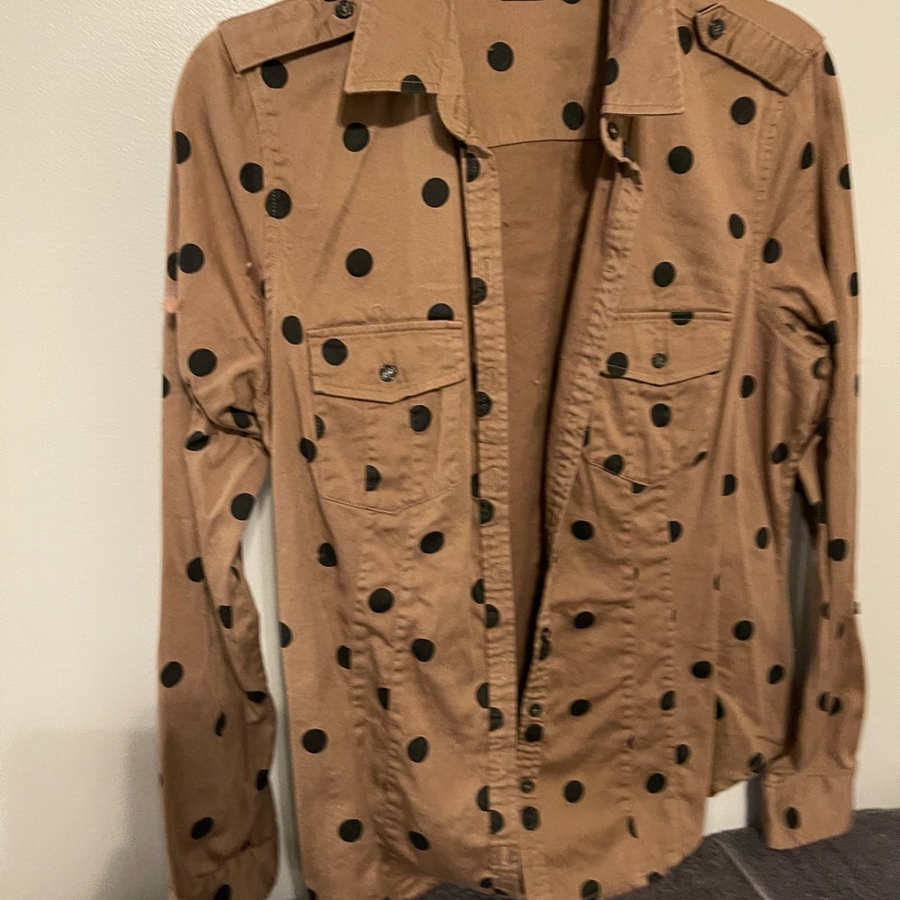 New York and Co polka dot button down